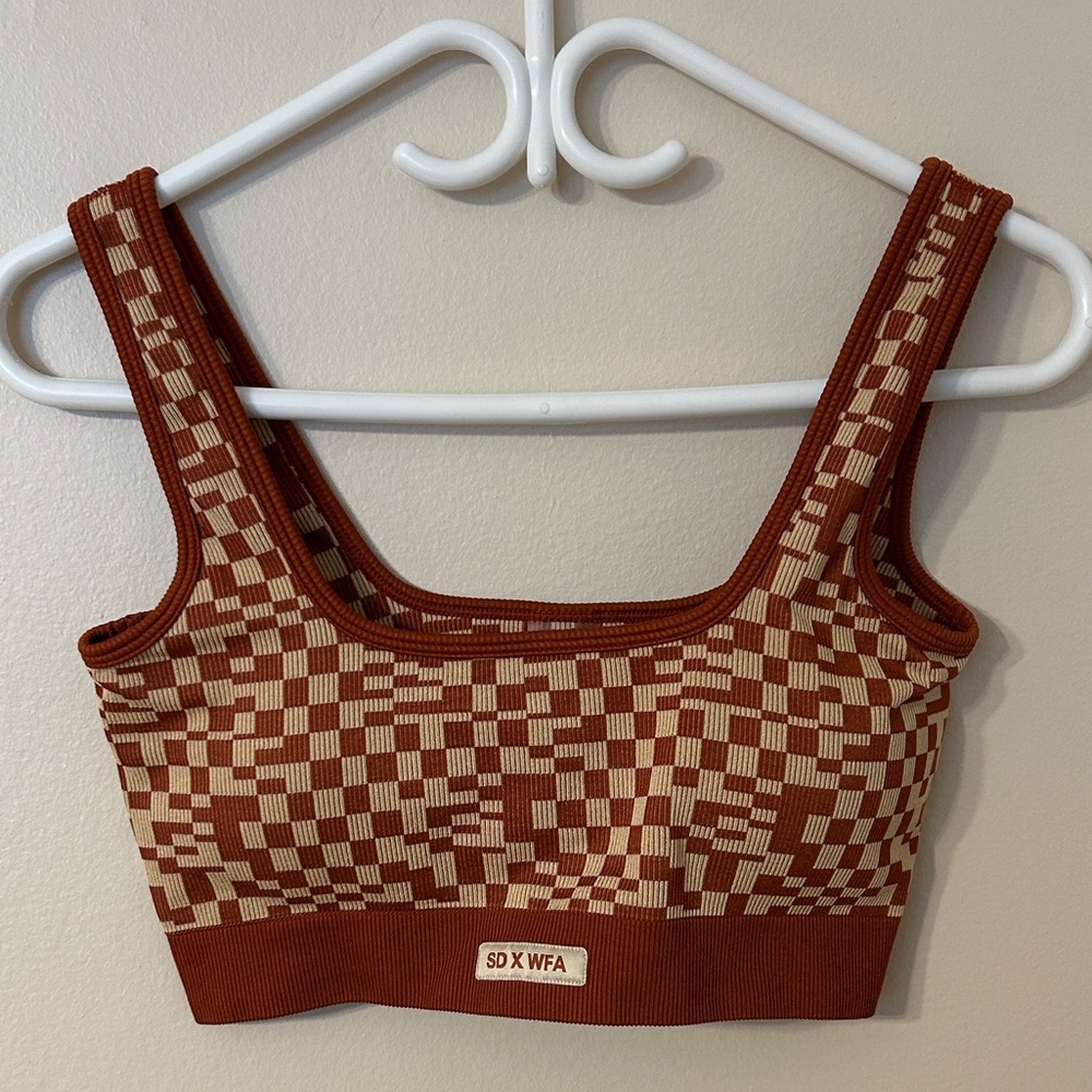 Whitefox x Sarah’s Day The Mojave Seamless Sports Bra Burnt Clay Mirage - Picture 7 of 7
